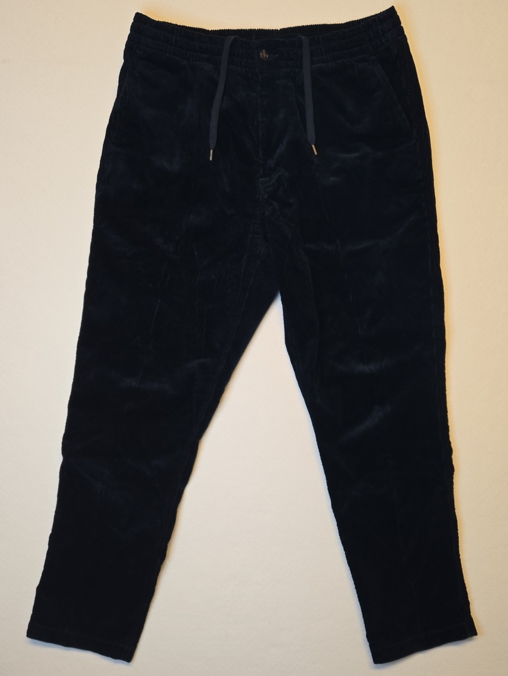 Polo Ralph Lauren Navy Blue Tapered Corduroy Drawstring Cotton Pants Vintage Y2K
